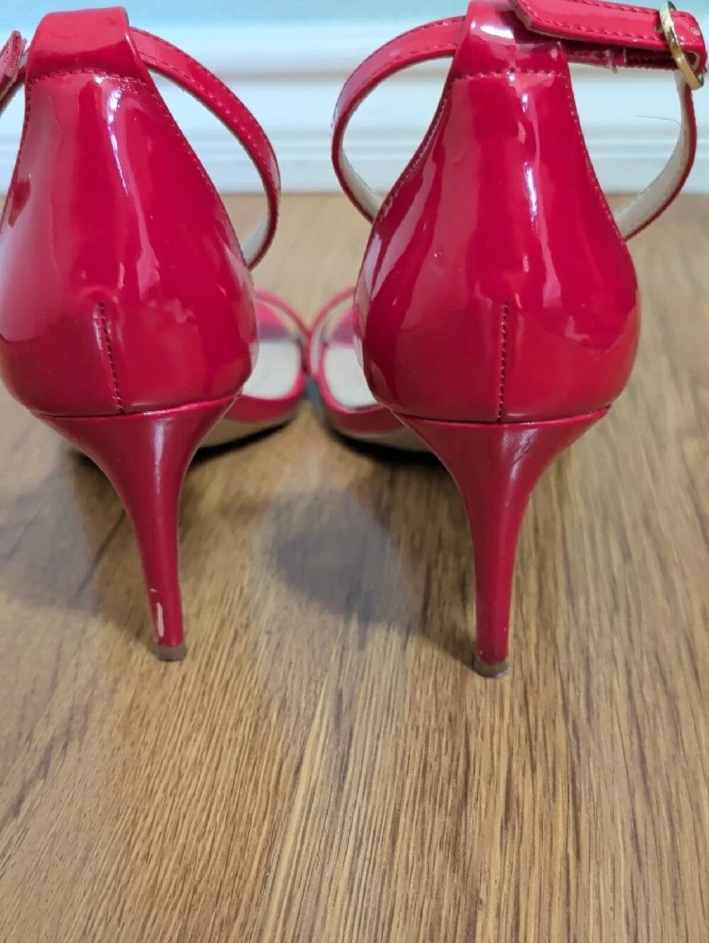 Kelly & Katie Hot Pink Patent Ankle-Strap Heels